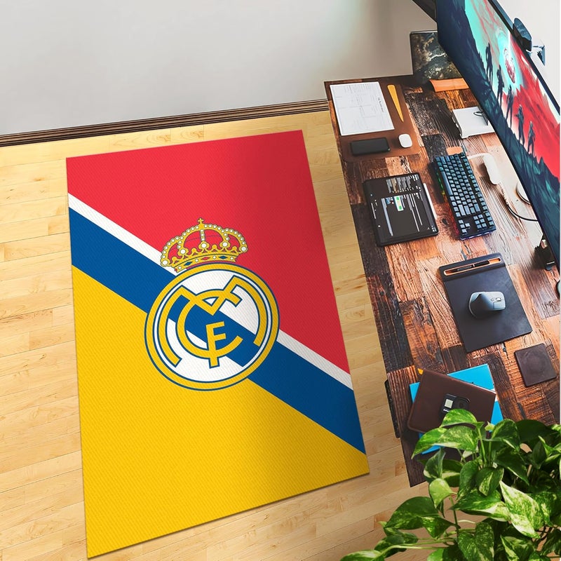 DreamController Real Madriid Custom Rugs for Gamer Room (62x40inch)| Playroom Carpets Inspired by Games & Anime Decor for Gamers | Gamer Room Decor for Kids Teen Anti-Slip Gaming Mat - Image 5
